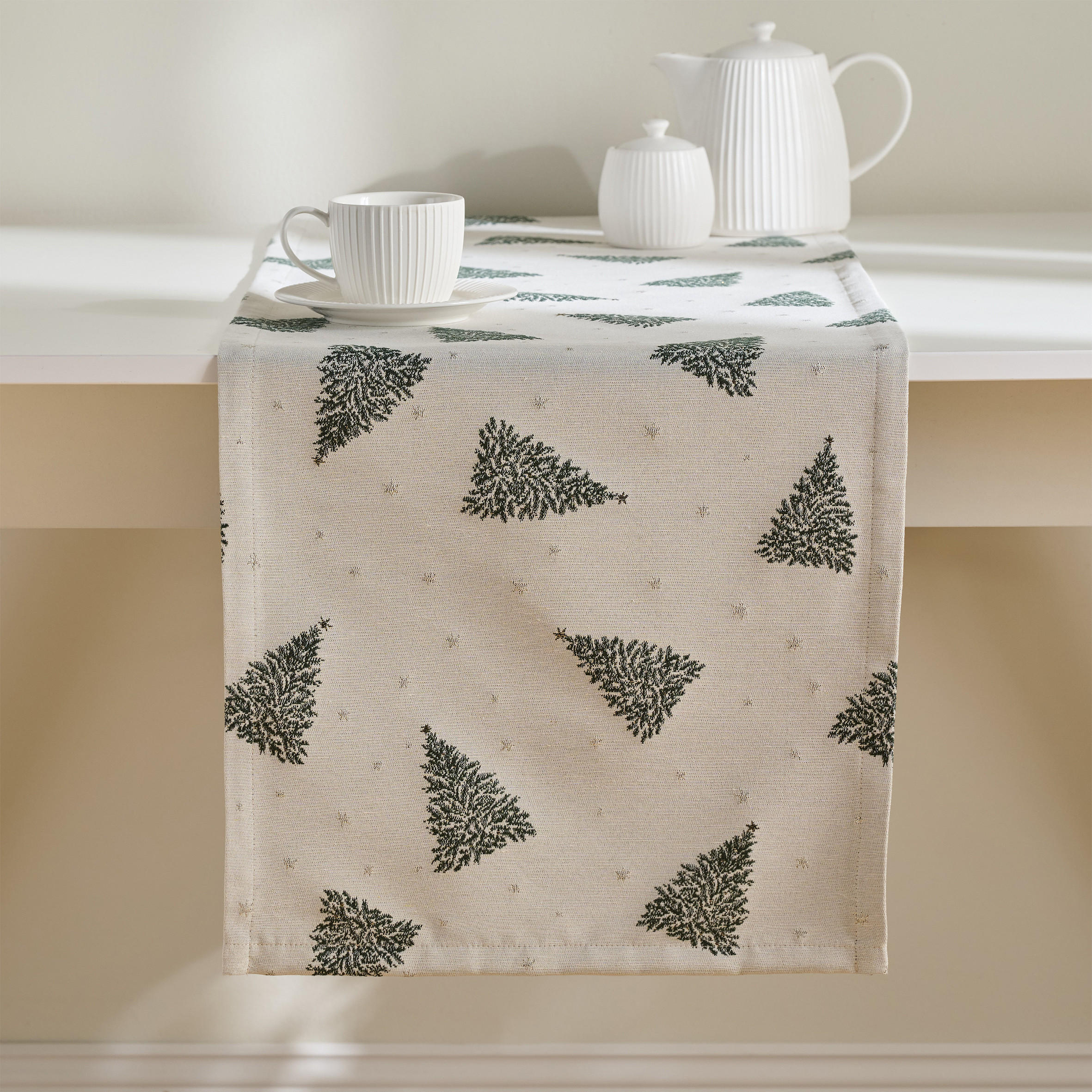 TISCHLÄUFER FERIADOS 40x180 cm, Beige, Weihnachten Deko Tischdecke, Christmas - Beige, Textil (180/40/1cm) - home&you