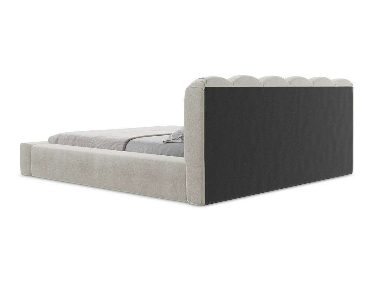 POLSTERBETT mit Bettkasten und Lattenrost 200x238 Grau - Hellgrau/Schwarz, Kunststoff/Textil (160/200cm) - Makamii