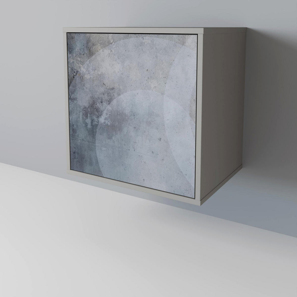 SIDEBOARD MUTED ARC, Grau, 57,5x42x70,5 cm, Schwarze Metall-Sternfüße - Multicolor/Schwarz, Holzwerkstoff/Metall (57.5/70.5/42cm) - SpaceRebels