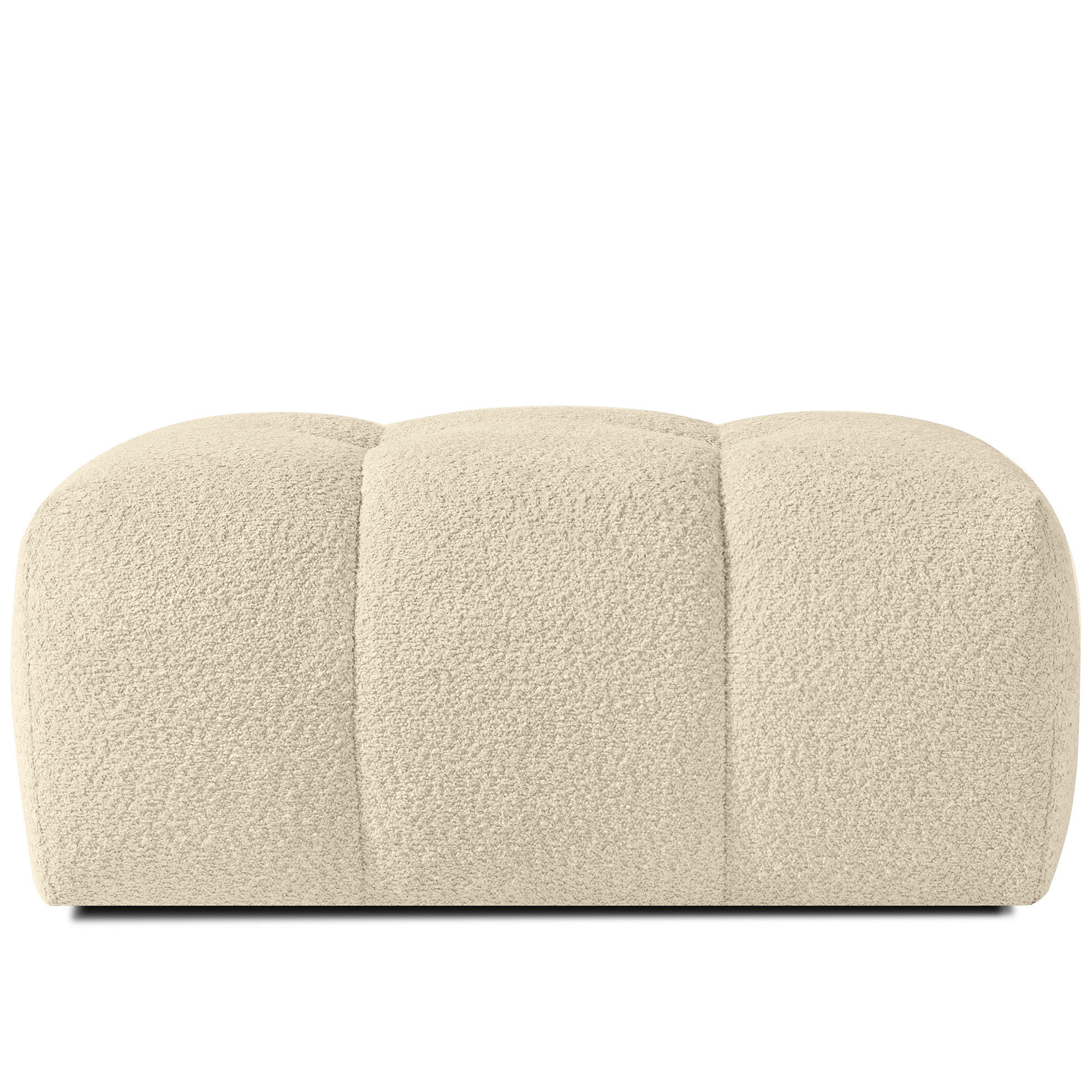 POUF RAVIA, Bouclé, Hellbeige - Beige, Holz/Textil (96/45/50cm) - KONSIMO®