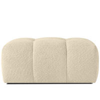 POUF RAVIA, Bouclé, Hellbeige - Beige, Holz/Textil (96/45/50cm) - KONSIMO®