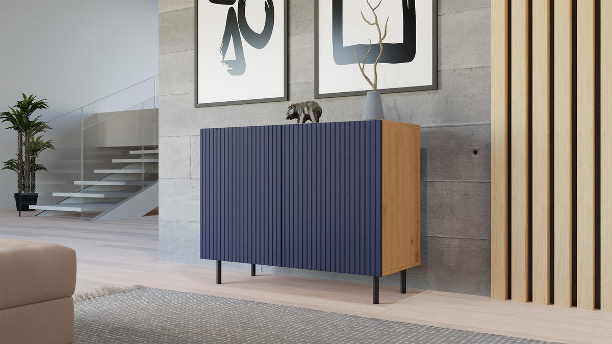 KOMMODE Carmen - Blau, Holzwerkstoff (100/78/40cm) - kommodly