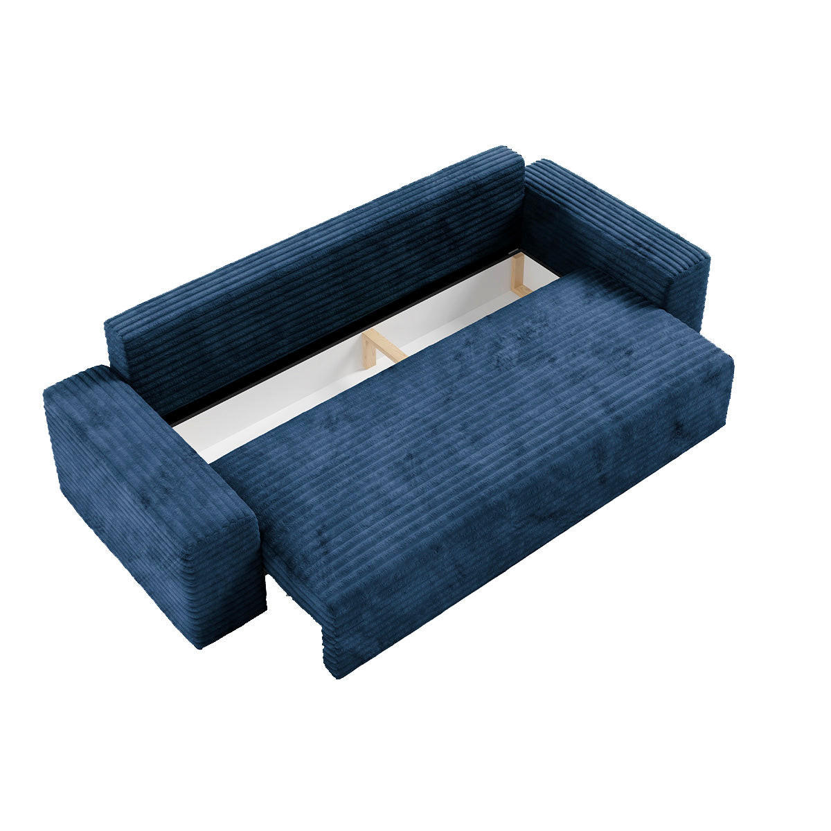 SOFA Fabio 3 Sitzplätze Dunkelblau - Blau, Holz (260/82/102cm) - Petits-meubles