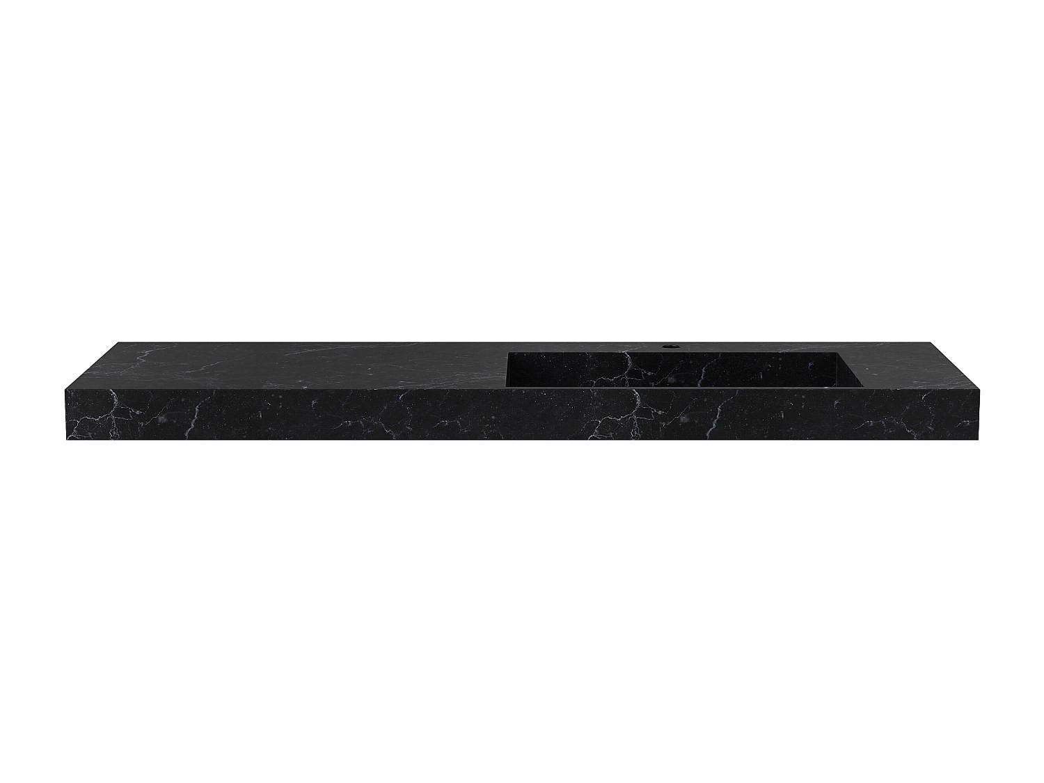 Vente-Unique Hängewaschbecken Schwarz 140.2x8x45.2 cm