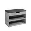 SCHUHBANK Rolfe Beton 60 x 45 cm - Grau, Holzwerkstoff (60/45/30cm) - Vicco
