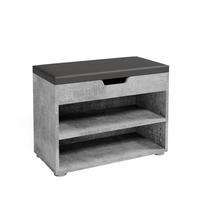 SCHUHBANK Rolfe Beton 60 x 45 cm - Grau, Holzwerkstoff (60/45/30cm) - Vicco