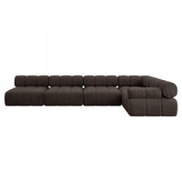 ECKSOFA modulares Sofa Mende-L3 - 380x190x70 cm Braun Velours - Braun, Holzwerkstoff/Textil (380/190cm) - ALTDECOR