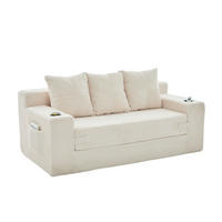 SCHLAFSOFA Modular mit Getränkehaltern und Seitentaschen, DE-42913, Beige - Beige, Textil (172/64/87cm) - ComfortXL