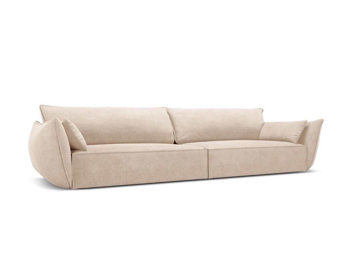 SOFA Kaelle aus Chenille-Stoff beige 4 Sitzplätze - Beige, Textil (110/85/248cm) - Micadoni