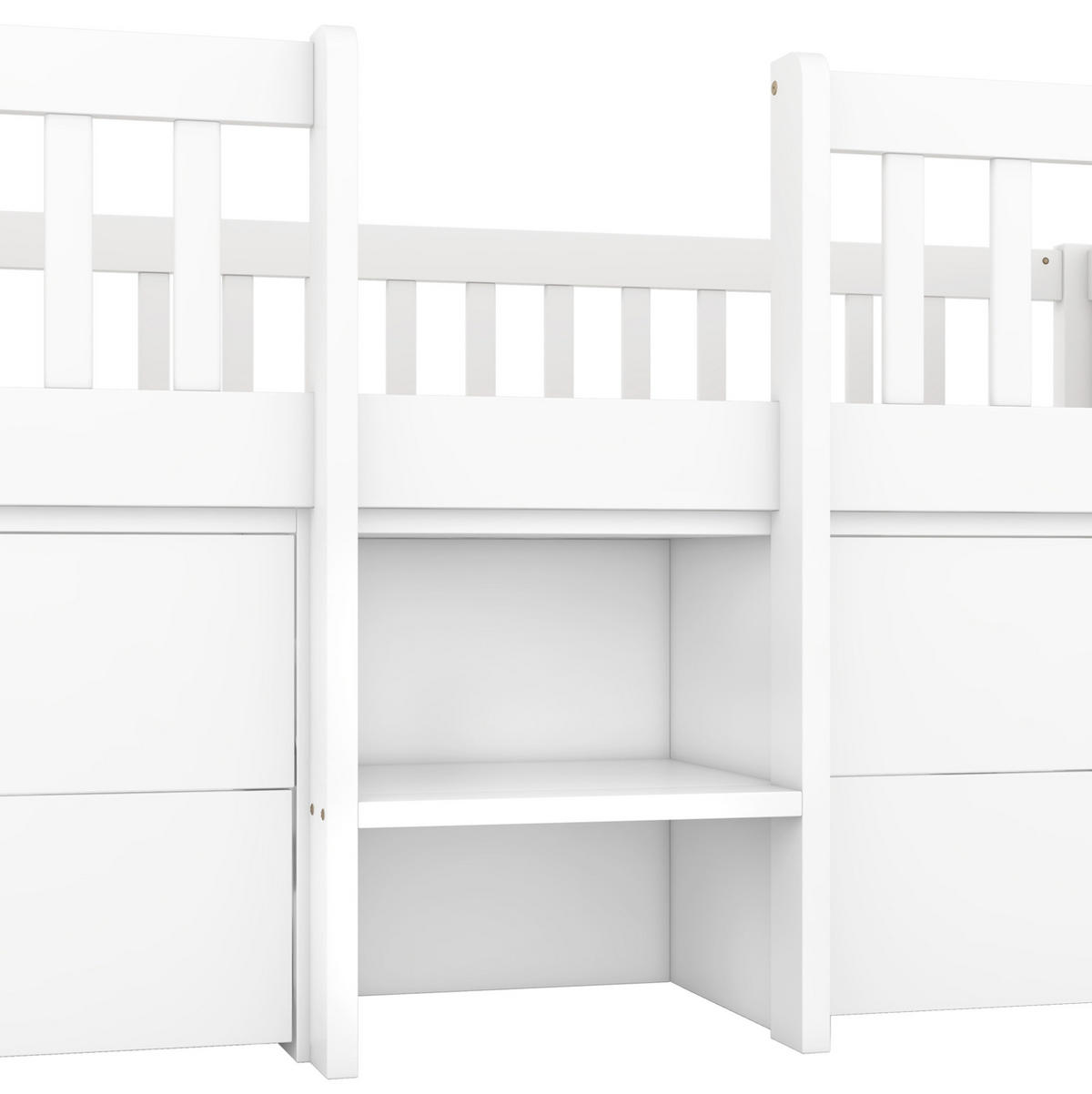 HOCHBETT 90/200 cm in Weiß mit 4 Schubladen und Rausfallschutz - Weiß, Holz (90/200cm) - BEAOK