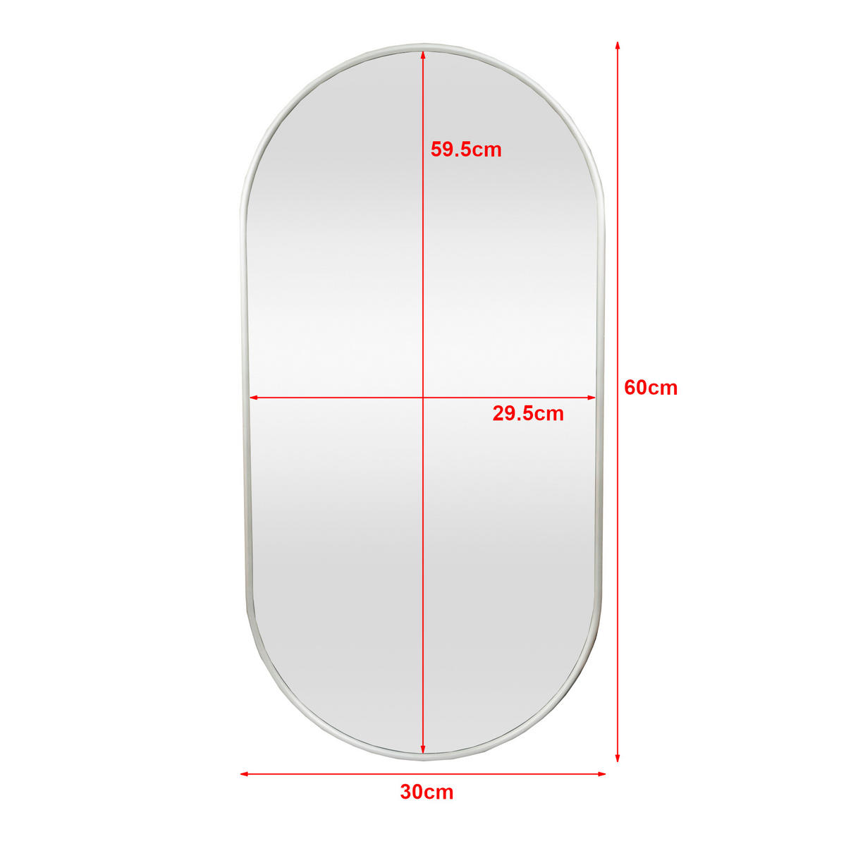 WANDSPIEGEL Picciano - Silberfarben, Glas/Metall (30/2.8/60cm) - [en.casa]