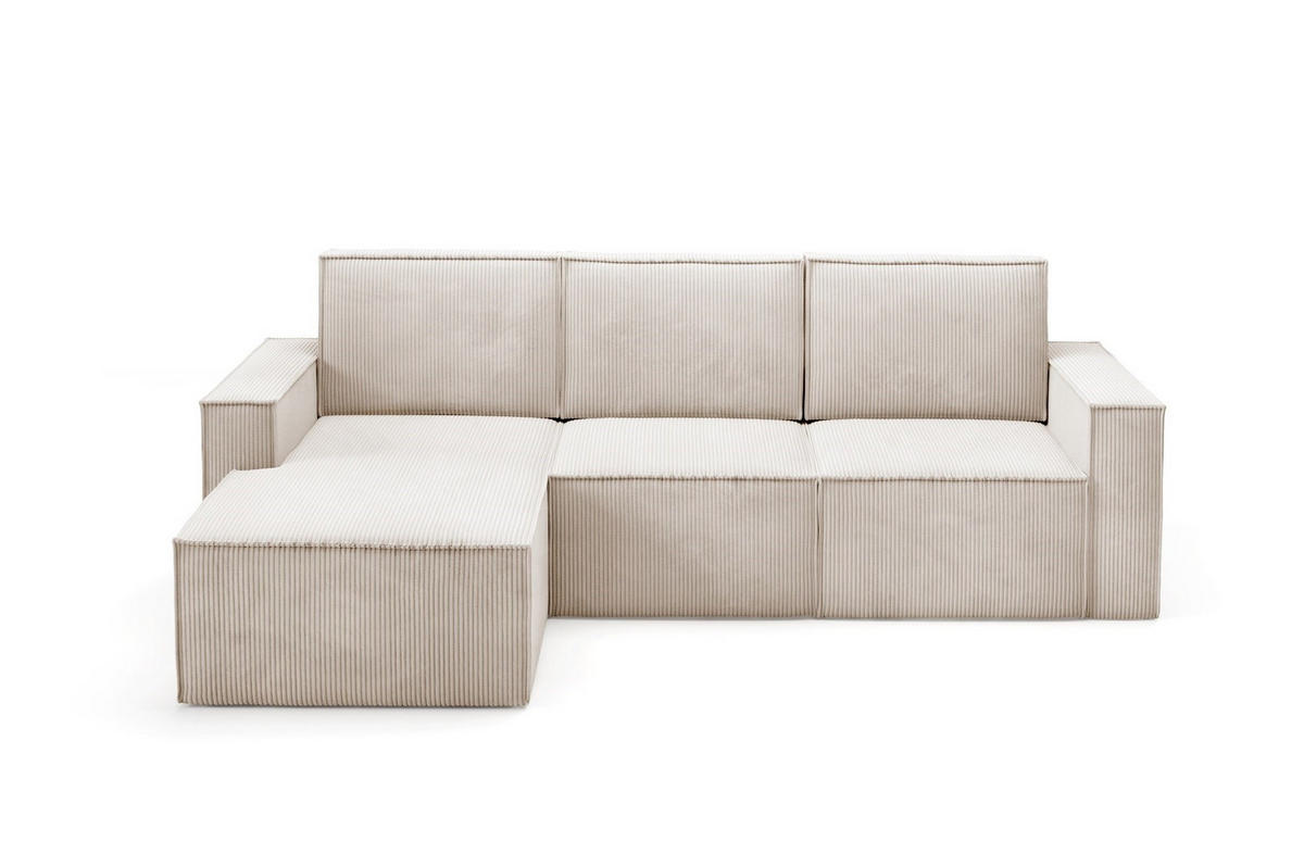 ECKSOFA Orto Beige, Dreisitzer Kordecksofa linke seite - Beige, Holzwerkstoff/Textil (180/142cm) - Bettso