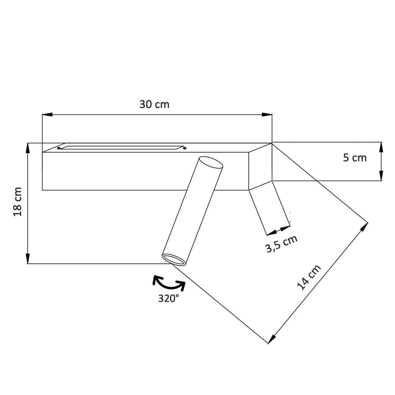 WANDLEUCHTE Lodvi, Schwarz, 30cm - Schwarz, Metall (3/5/30cm) - KOSILUM