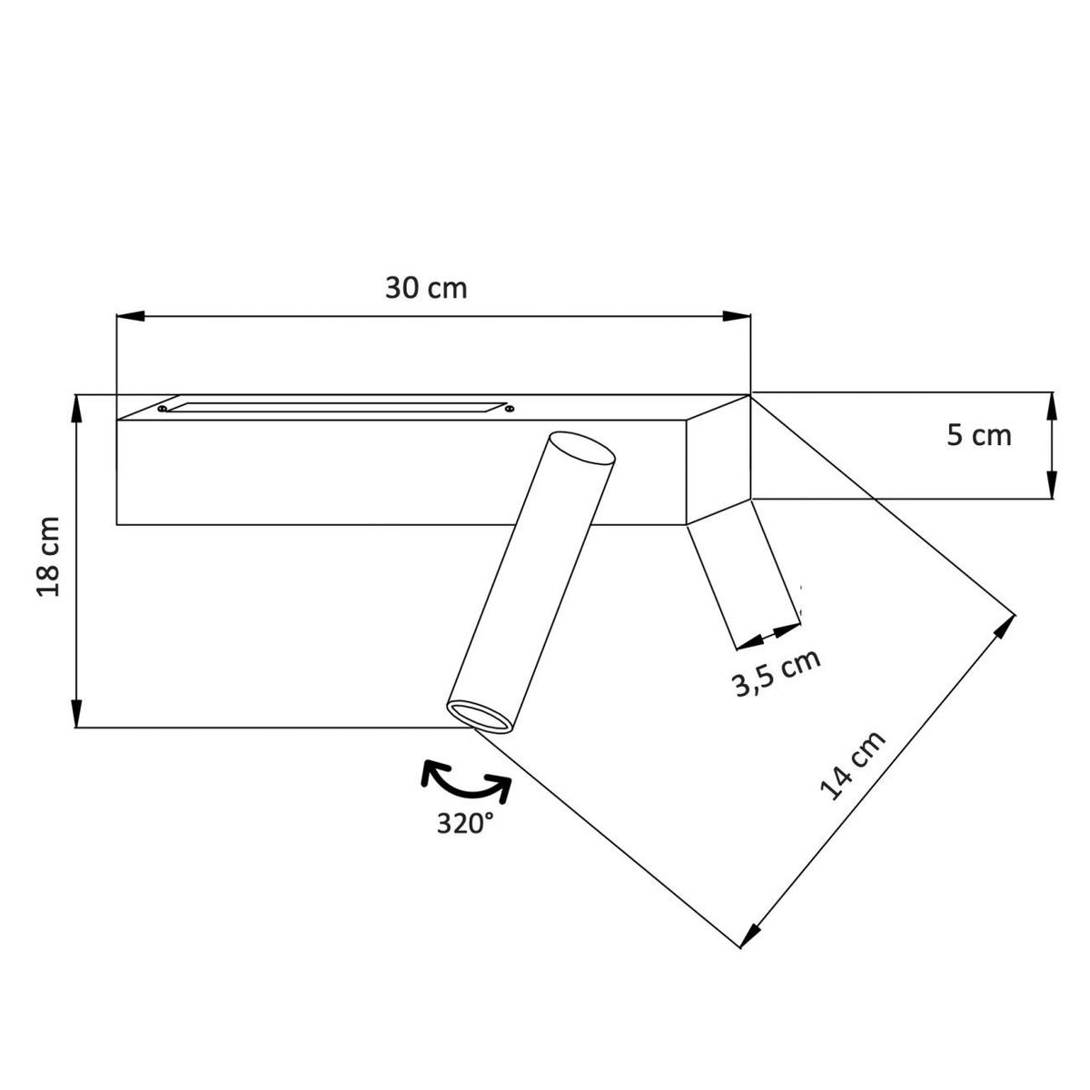 WANDLEUCHTE Lodvi, Schwarz, 30cm - Schwarz, Metall (3/5/30cm) - KOSILUM
