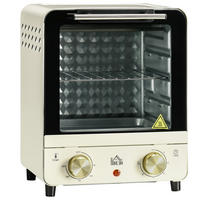 MINIBACKOFEN Eisen Edelstahl gehärtetes Glas Cremeweiß - Creme, Metall (25.5/27.5/32cm) - HOMCOM