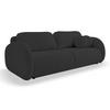 SOFA LOOP Schlaffunktion & Bettkasten PUR-Schaum Schwarze Kunststofffüße skandinavischer Stil lose Rückenkissen freistehend 234x112x86 cm Black - Schwarz, Holz/Textil (234/86/112cm) - DomoHome