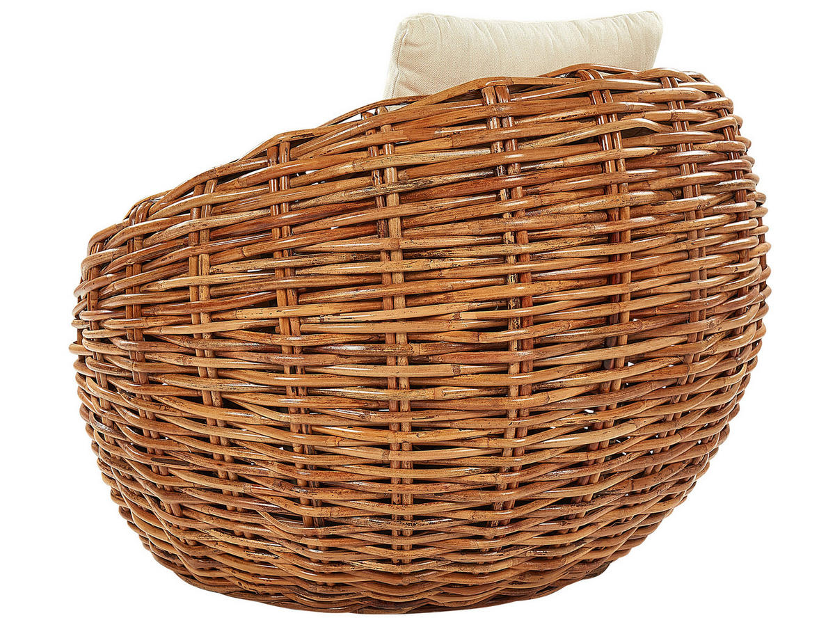 RATTANSTUHL Rattan natürlich Lerici - Naturfarben, Naturmaterialien (97/80/55cm) - Beliani
