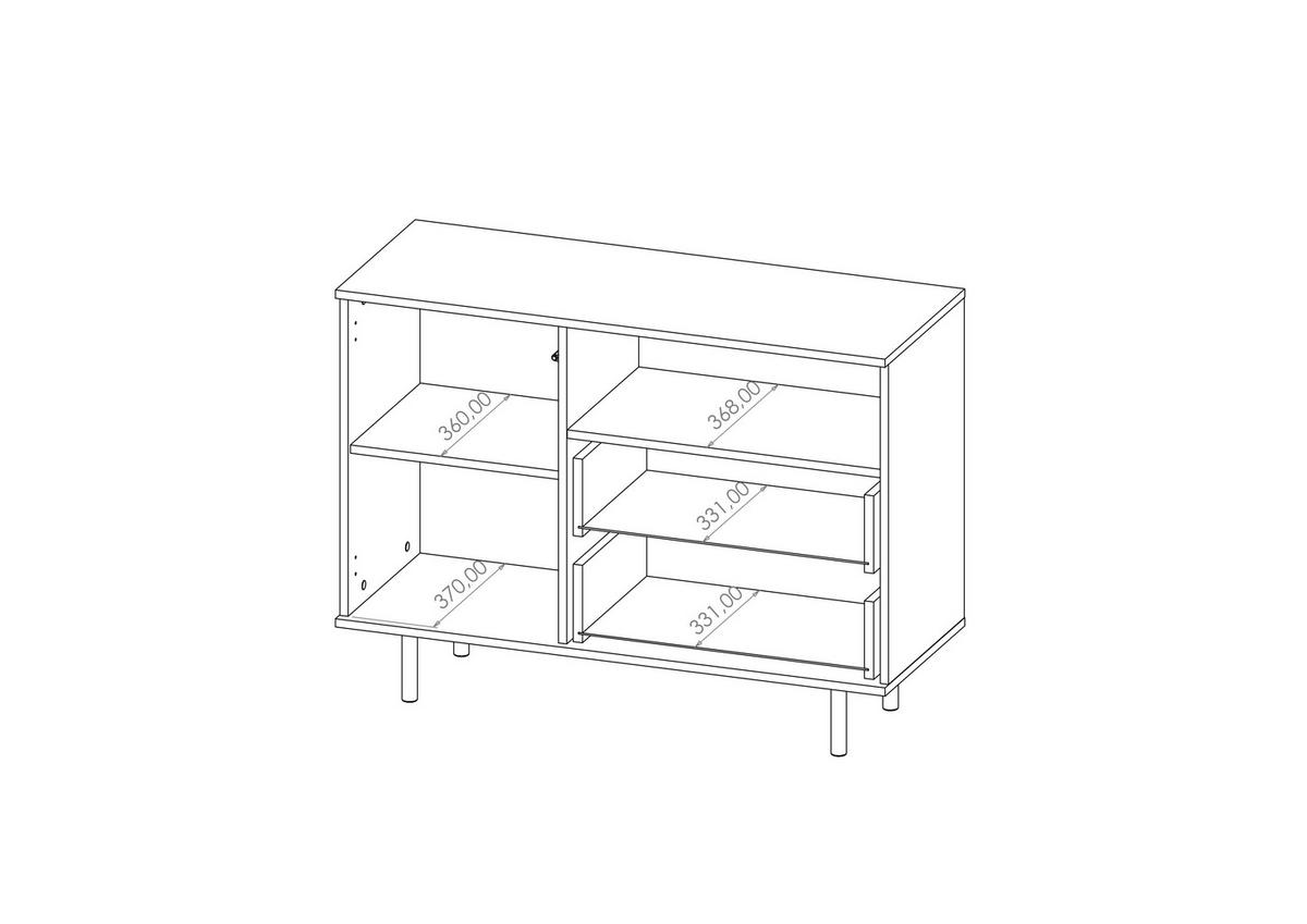 KOMMODE Bianco 107 Kaschmir - Kaschmir, Holzwerkstoff (107/80/41cm) - Bettso