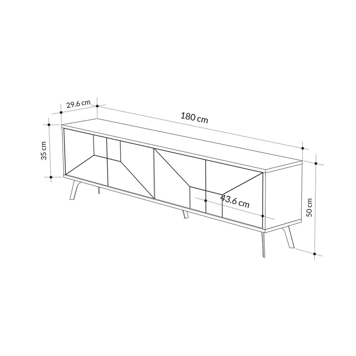 TV-MÖBEL Dune Anthrazit - Anthrazit, Holz (180/50/29cm) - Habitat Garten