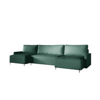 WOHNLANDSCHAFT Braga - Grün, Holzwerkstoff/Textil (372/80/153cm) - Fun Möbel