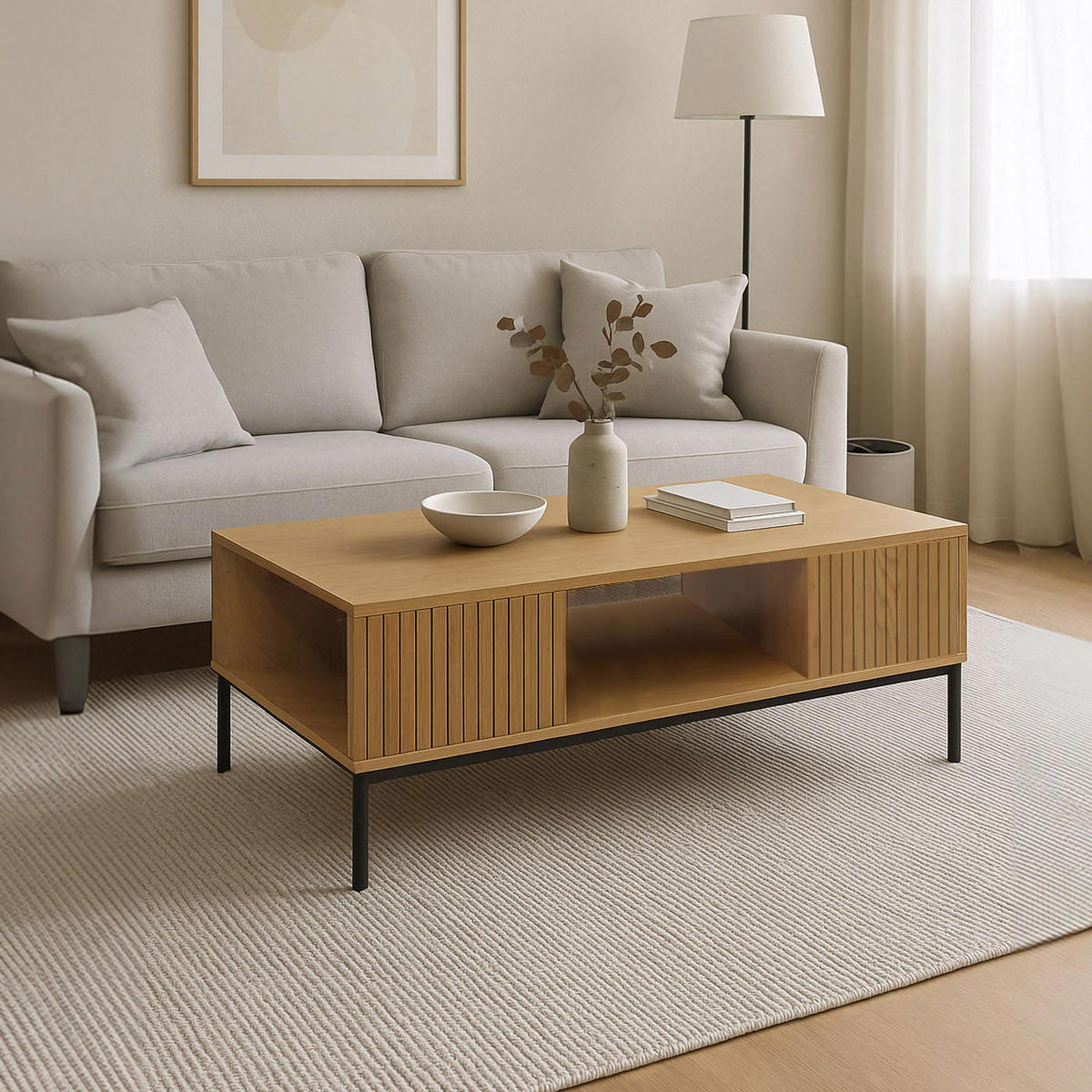 COUCHTISCH rechteck Beige - Beige, Holz (60/120/39cm) - MCW