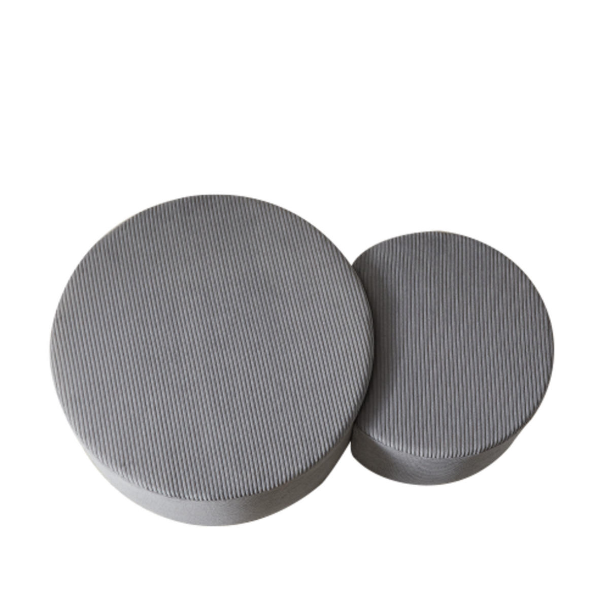 COUCHTISCH Set 2-teilig grau mit gepolstertem Design - Grau, Holzwerkstoff (127/81/40cm) - OKWISH