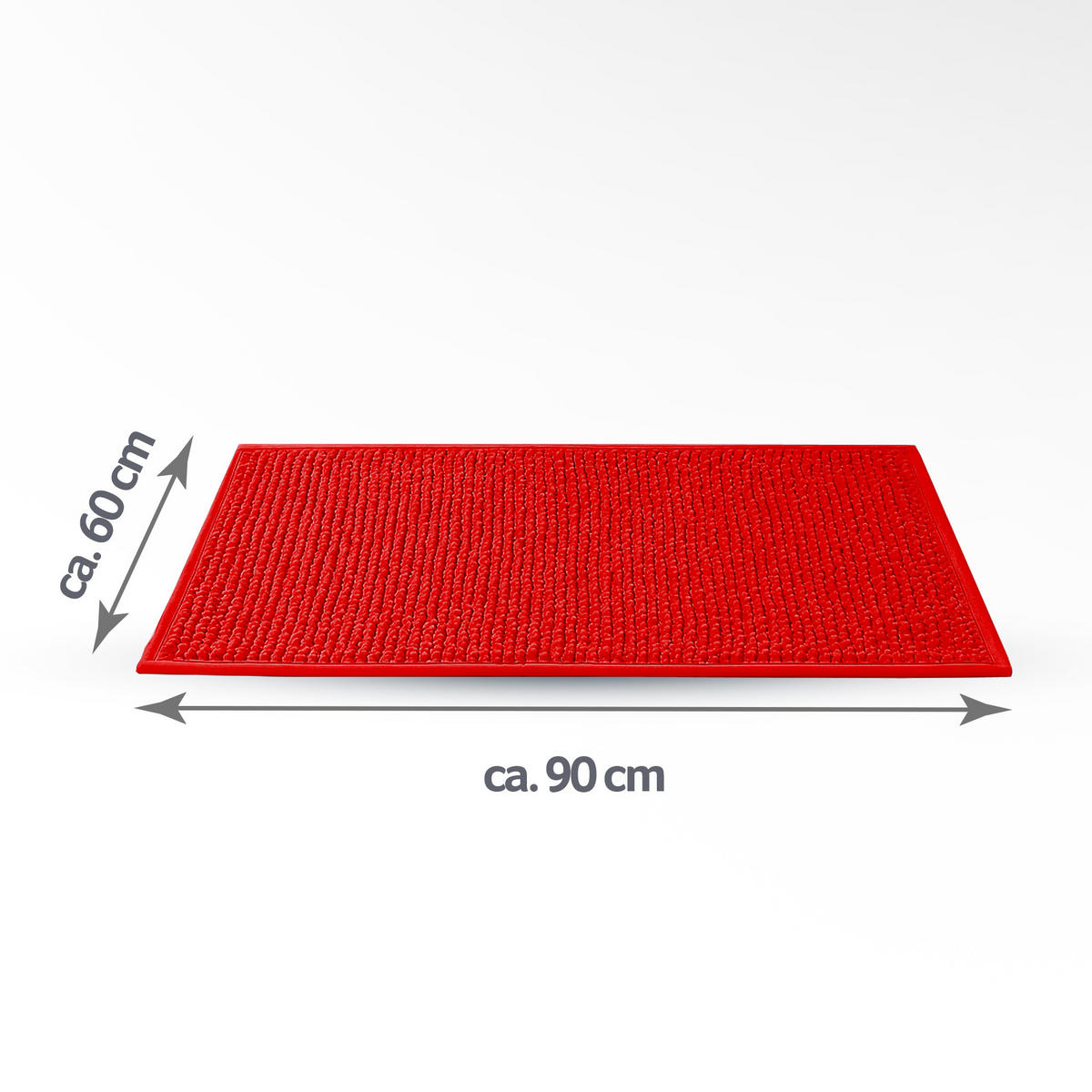 BADEMATTE Chenille 60x90cm Rot - Rot, Textil (90/60cm) - Bestlivings