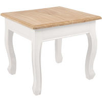 BEISTELLTISCH eckig 50/50/45 cm Holz natura/weiß - Eukalyptusholzfarben/Weiß, Holz (50/50/45cm) - CLP