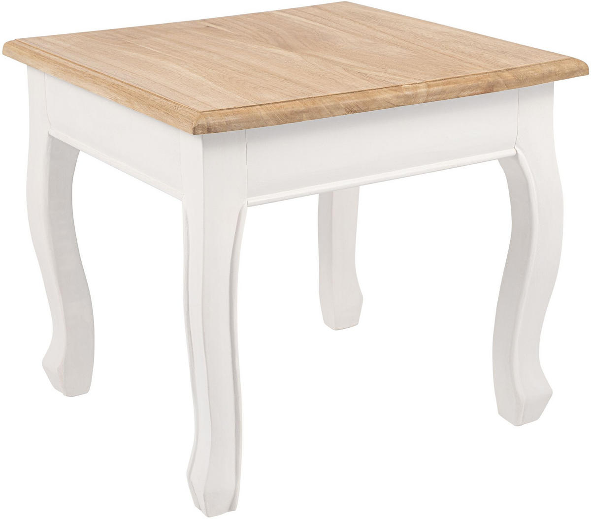 BEISTELLTISCH eckig 50/50/45 cm Holz natura/weiß - Eukalyptusholzfarben/Weiß, Holz (50/50/45cm) - CLP