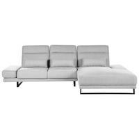 ECKSOFA 4-Sitzer Stoff Hellgrau linksseitig Ikast - Hellgrau/Schwarz, Textil (320/214cm) - Beliani