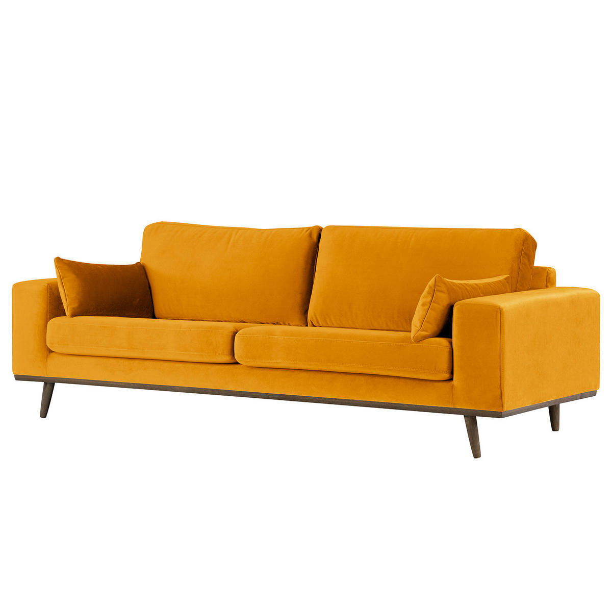 2-SITZER SOFA - Eichefarben/Gelb, Eichenholz/Textil (197/81/88cm) - home24