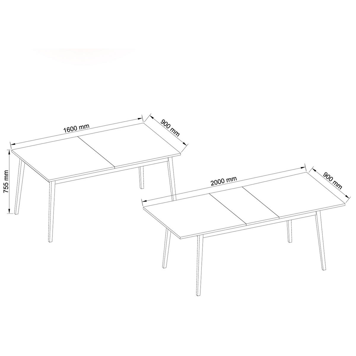 ESSTISCH VIDIS Esszimmer, Ausziehbar - Schwarz, Holzwerkstoff (90/160/76cm) - KONSIMO®
