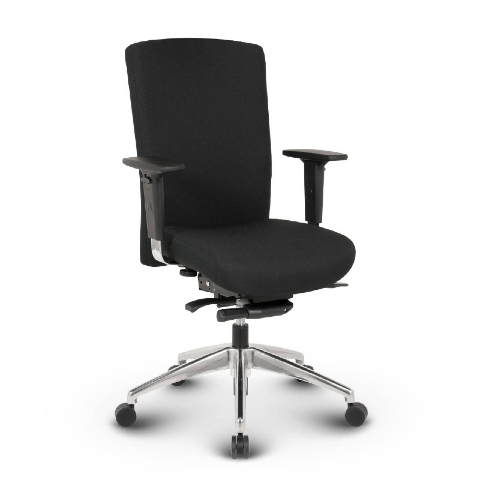 BÜROSTUHL Terox Stoff Schwarz - ergonomisch, 150 kg belastbar, Sitzhöhe 54-66cm - Schwarz, Kunststoff/Textil (65/106/60cm) - Versee