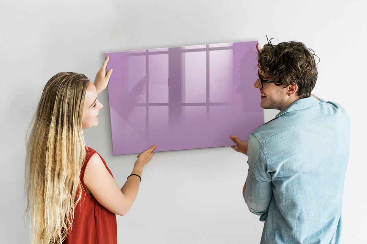 MAGNETTAFEL 90x60 Flieder schwarzer Marker - Violett, Glas (90/0.4/60cm) - TULUP