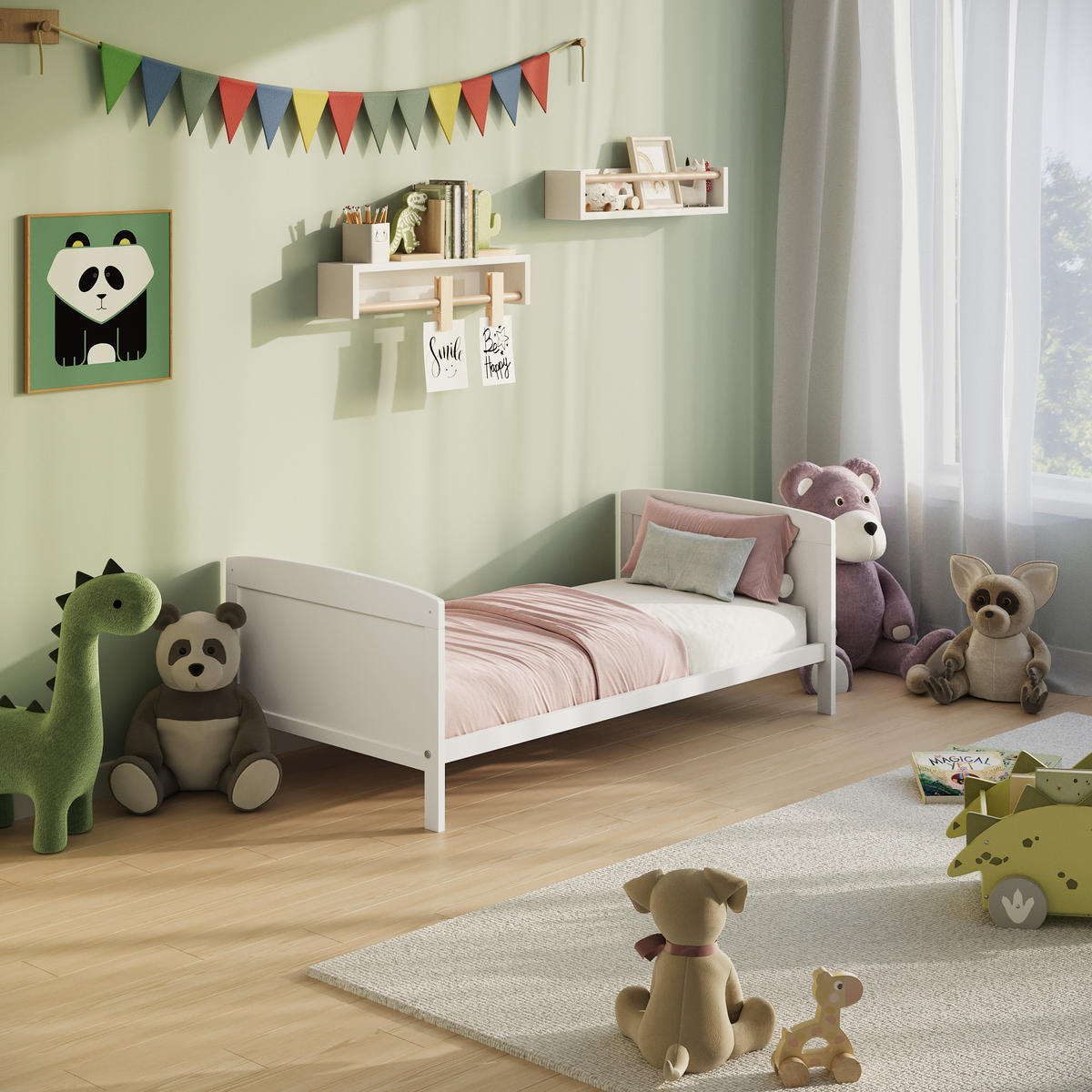 DĚTSKÁ postýlka 70x140 cm s matrací v bílé barvě - bílá, dřevo - Kids Collective