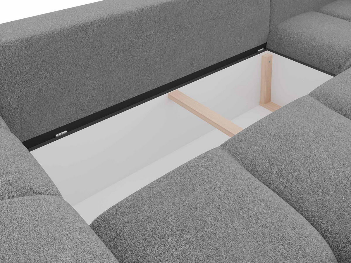 ECKSOFA Forest, Seite: Rechts - Creme/Schwarz, Holz/Kunststoff (290/183cm) - MIRJAN24