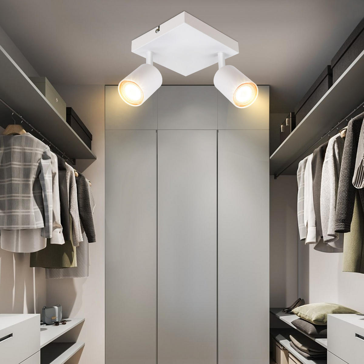 STRAHLER Bergheim 2-flammig 15/15/14.4 cm - Weiß, Metall (15/15/14.4cm) - Nettlife