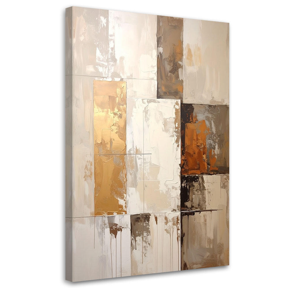 BILD auf Leinwand, Abstrakt in Beige und Gold - Beige, Textil (40/60cm) - Feeby