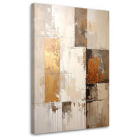 BILD auf Leinwand, Abstrakt in Beige und Gold - Beige, Textil (40/60cm) - Feeby