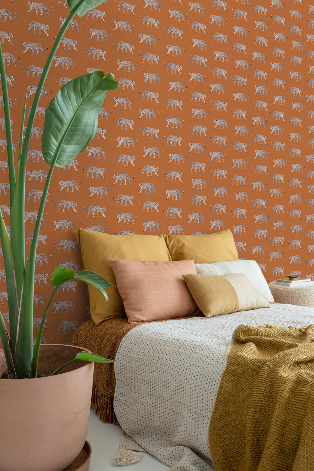 TAPETE Panter 53 cm x 10.05 m - Orange, Papier (53/1000cm) - ESTAhome