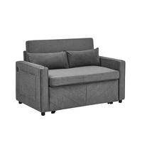 SCHLAFSOFA DE-35037 3-in-1 mit USB und Slide-Funktion Dunkelgrau - Dunkelgrau, Holz (134/73/195cm) - ComfortXL