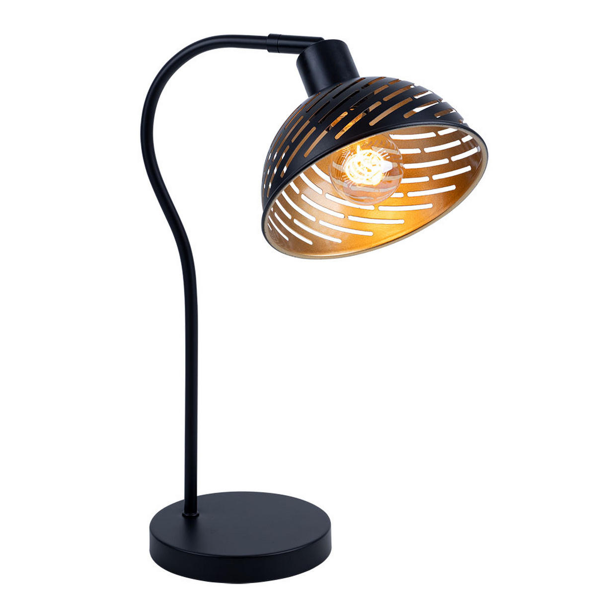 TISCHLEUCHTE Metall Schwarz-Gold - Schwarz, Metall (30/18.5/45cm)