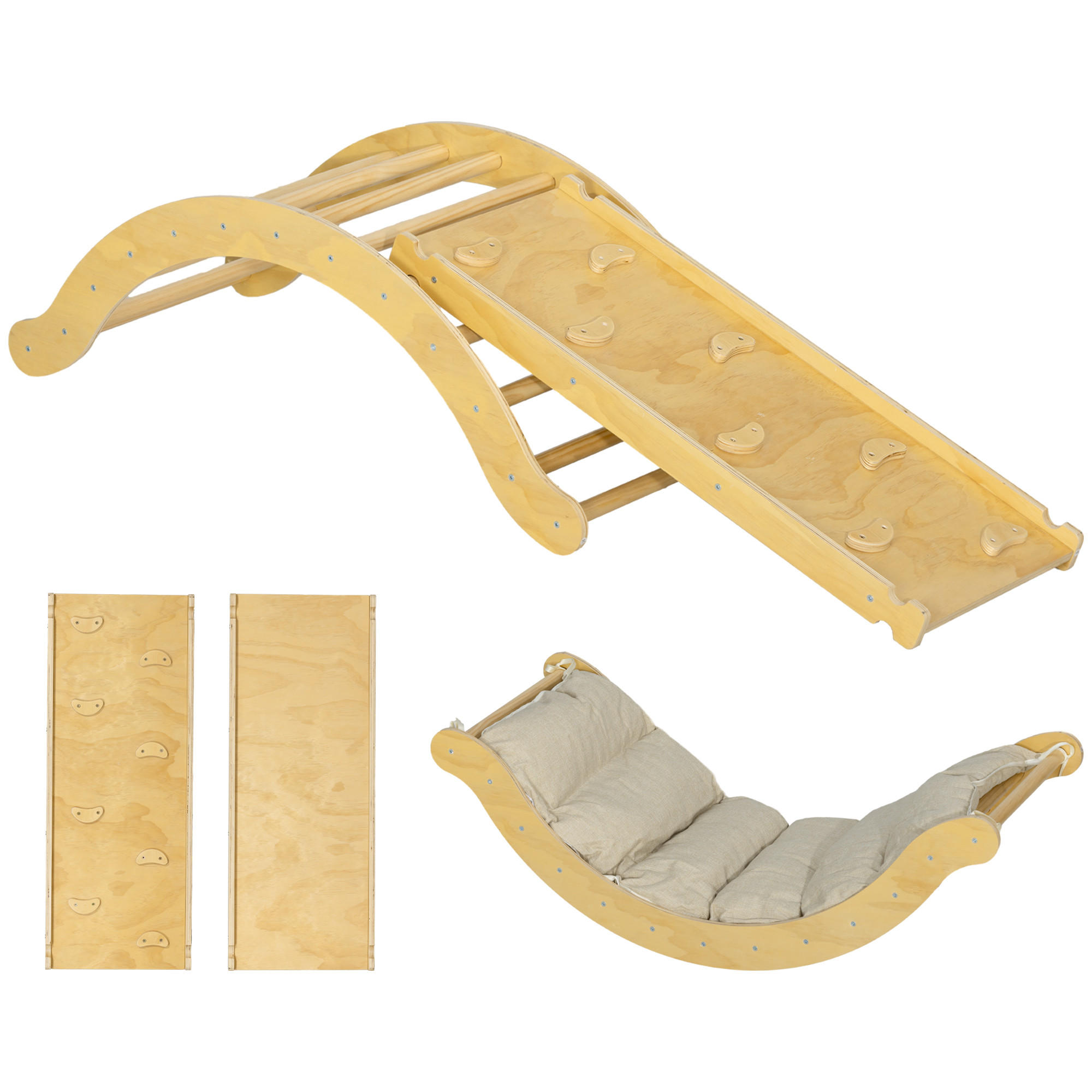 KLETTERGERÜST - Naturfarben, Holzwerkstoff (49.5/39.5/168cm) - AIYAPLAY