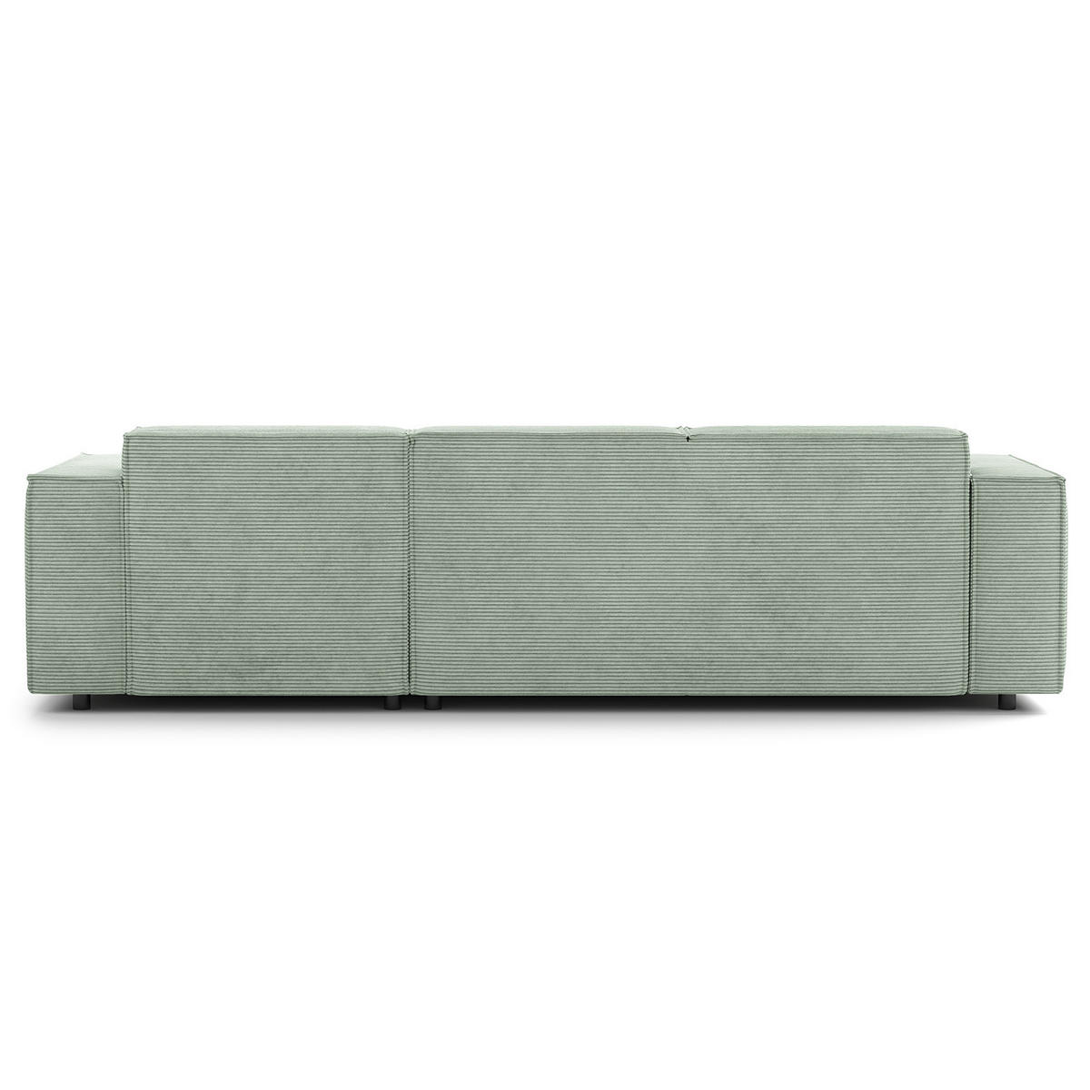 ECKSOFA mit Longchair - Schwarz/Mintgrün, Kunststoff/Textil (260/177cm) - home24