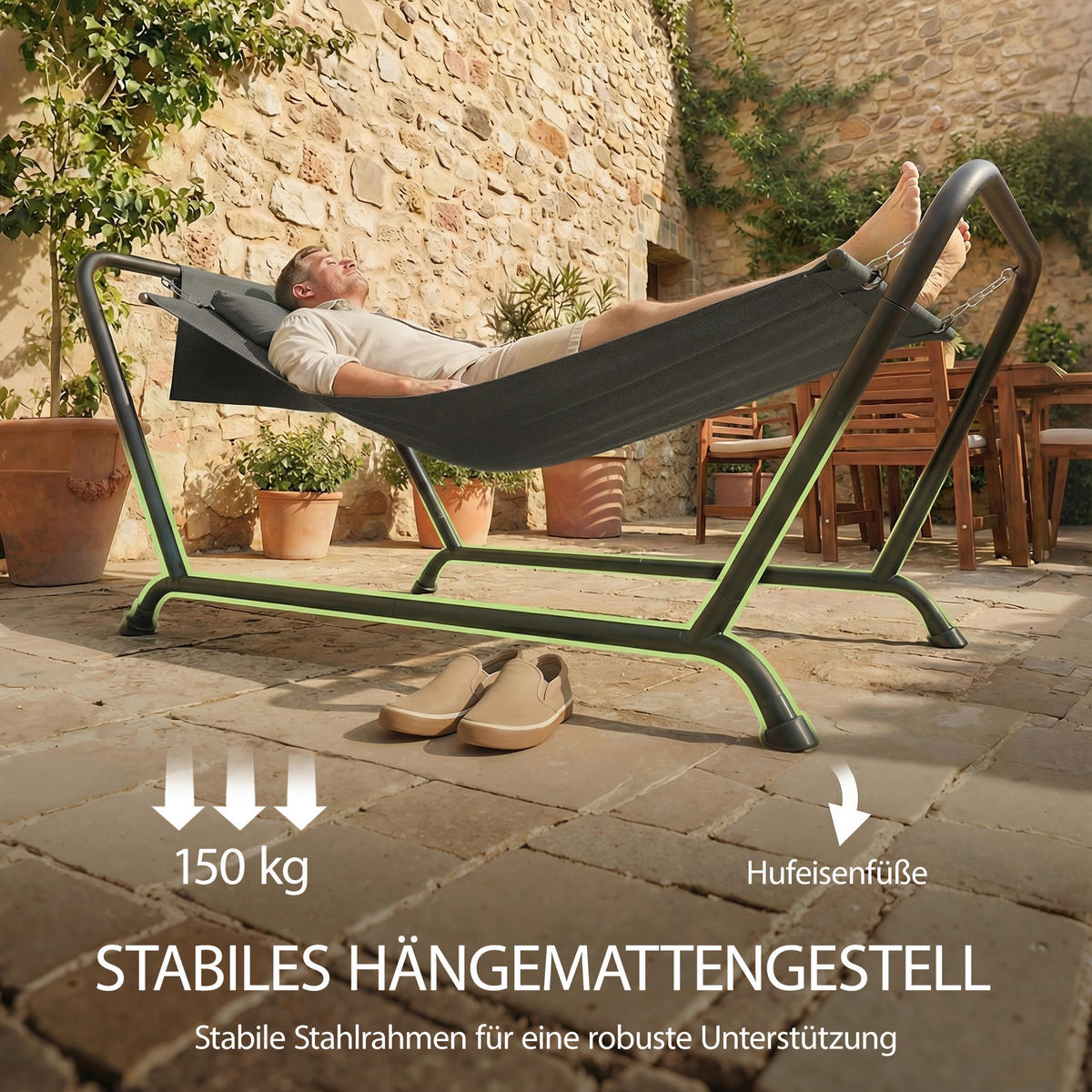 HÄNGEMATTE mit Seitentasche und Kopfstütze Dunkelgrau - Dunkelgrau, Textil (90/92/237cm) - Outsunny