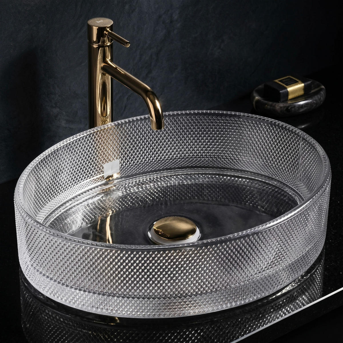 AUFSATZWASCHBECKEN Rea Mirella Transparent - Transparent, Glas (38/12.5/49.5cm) - REA