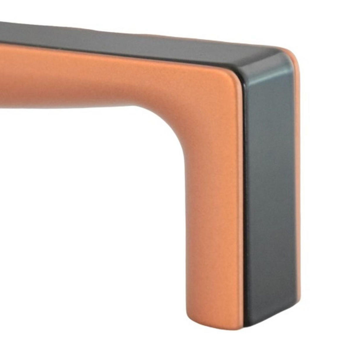 MÖBELGRIFF BA 160mm Küchengriff Kupfer & Schwarz BiColor Schrankgriff modern - Schwarz, Metall (1.8/3.4/17cm)