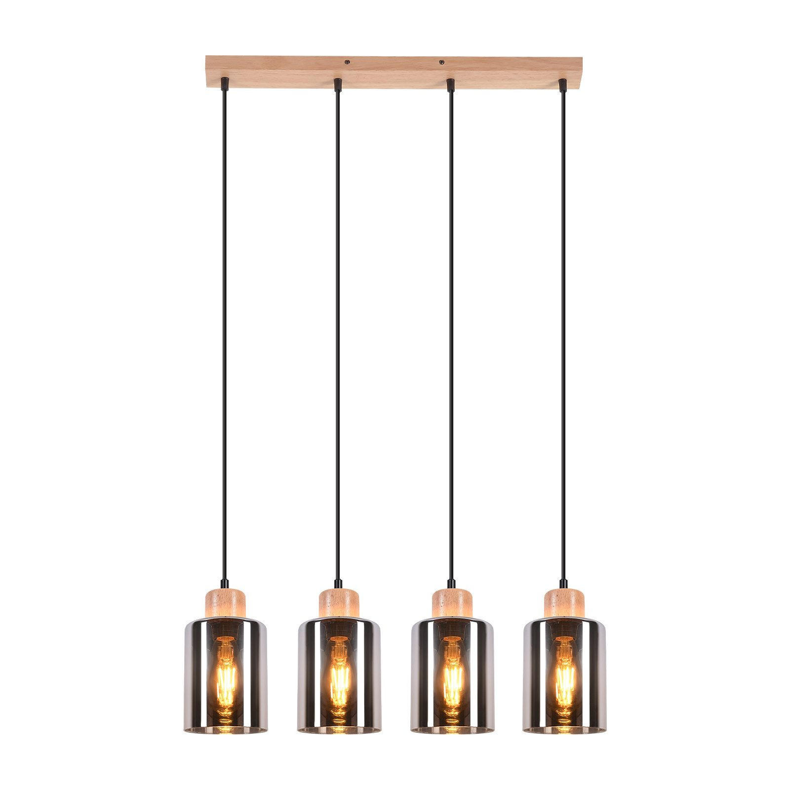 PENDELLEUCHTE Rensink 146.5/60/12cm - Eschefarben, Glas (146.5/60/12cm) - Nettlife