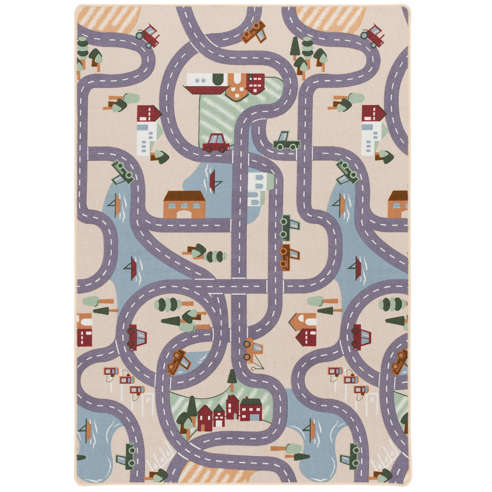 KINDER SPIEL STRASSENTEPPICH FUN TOWN - Beige, Textil (100/200cm) - Snapstyle