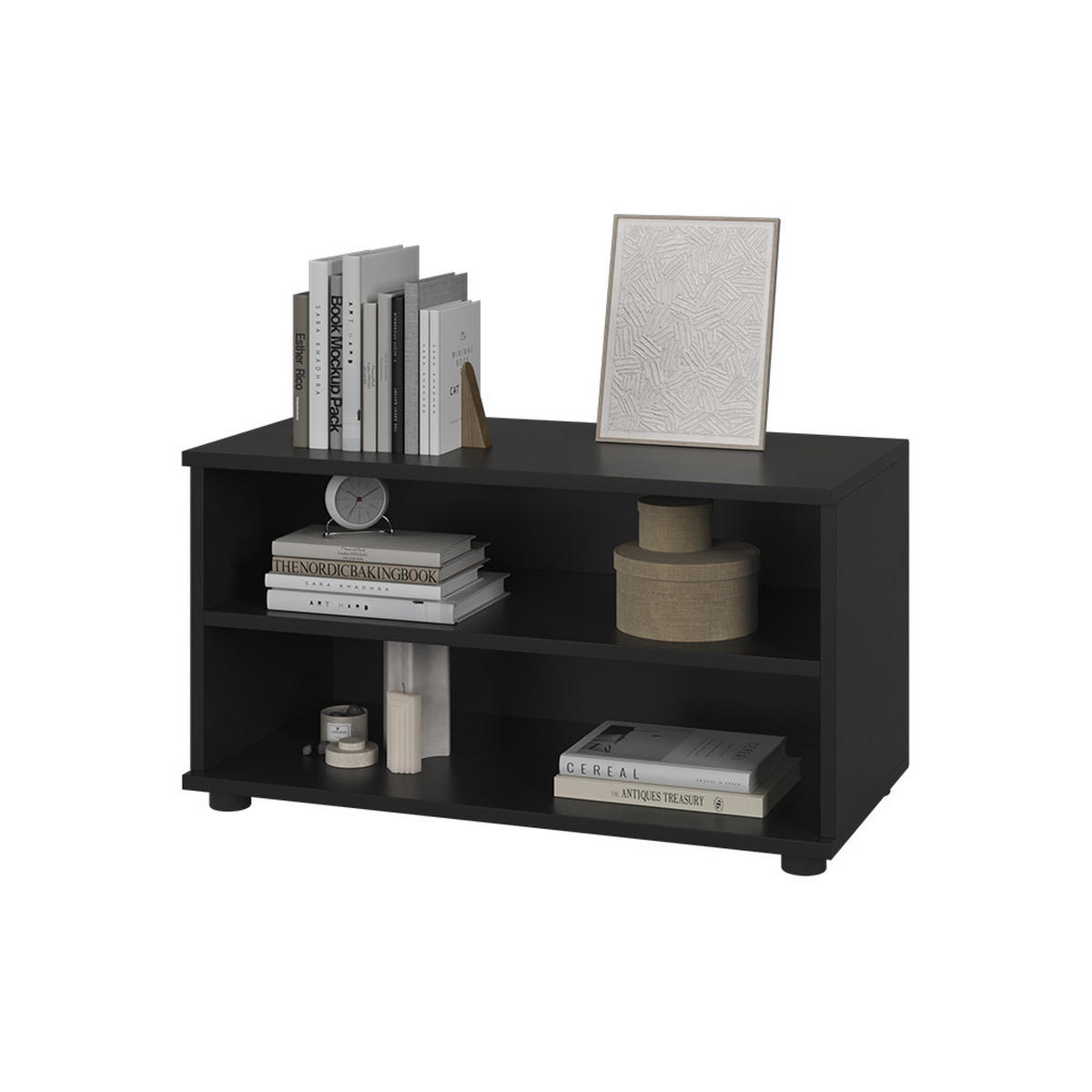 POLICE NA KNIHY Berno Černá - černá, kompozitní dřevo (70.8/38.9/35.3cm) - Vicco